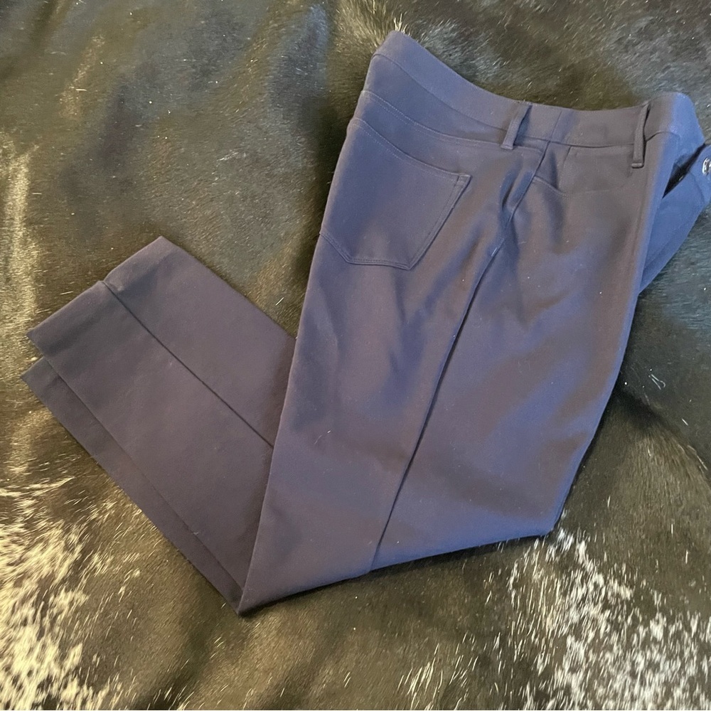 Talbots Navy Pants Soho 5 Pocket Jegging Hemmed Capris Business Causal